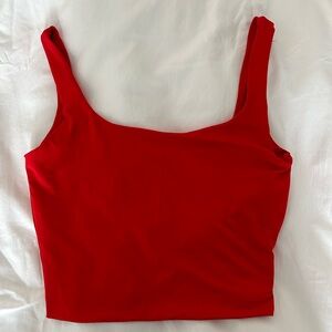 Red cropped tank top size small